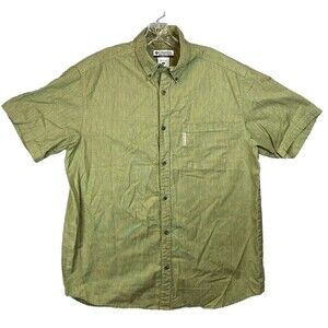 Columbia Sportswear Button Up Shirt‎ Short Sleeve Mens Adult Large Green
